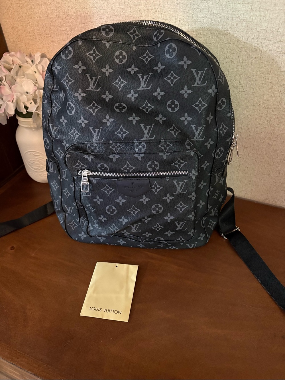 Louis Vuitton Black and Gray Monogram Canvas Backpack